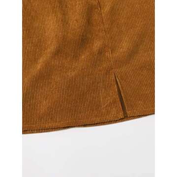 Stylish Floerns Corduroy High Waist A Line Mini Skirt