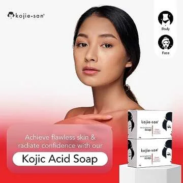 Kojie San Skin and Body Brightening Soap - Original Kojic Acid, Dark Spot Remover Bar Soap with Glycerin & Tea Tree Oil - 65g x 2 Bars
