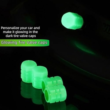 Glow in The Dark Tire Valve Caps - 20 Pack for Vehicles