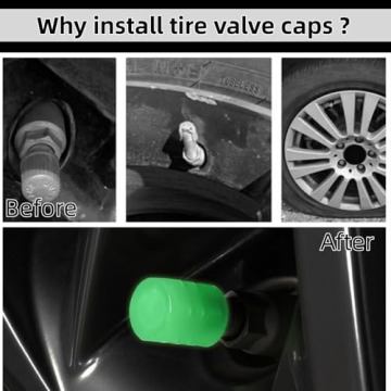 Glow in The Dark Tire Valve Caps - 20 Pack for Vehicles