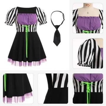 IMEKIS Black and White Striped Dress for Women 2024