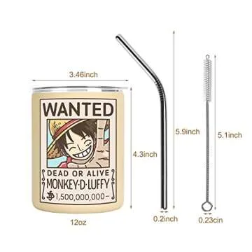 BayJew 12 oz Vacuum Insulated Tumbler for One Piece Fans