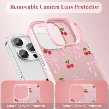 ZTOFERA Cute Pink Bow iPhone 16 Pro Max Case