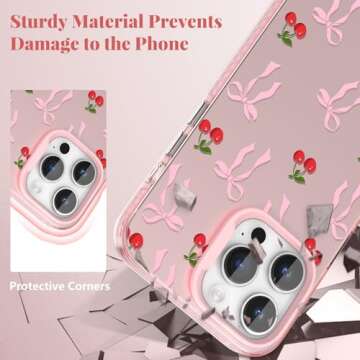 ZTOFERA Cute Pink Bow iPhone 16 Pro Max Case
