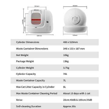 PETKIT Self Cleaning Cat Litter Box, PuraMax Cat Litter Box for Multiple Cats, App Control/xSecure/Odor Removal Automatic Cat Litter Box Includes Trash Bags and K3 Smart Air Purifier Spray
