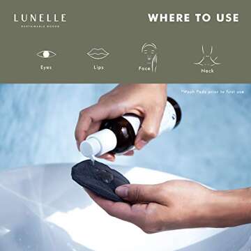 Lunelle Charcoal Bamboo Reusable Makeup Remover Pads 12 Pack - Reusable Face Pads with Laundry Bag + Charcoal Konjac Sponge Bamboo Makeup Remover Pads - Sustainable Reusable Cotton Pads Face Gift Set
