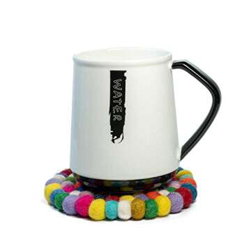 Wool Coasters for Drinks Absorbent - Set of 4 Round Felt Coaster Pads - Multicolor, Handmade, Scratch Free, Thick & Durable Felt Coasters - Home & Kitchen Decor Round Ball Coasters Gift Set