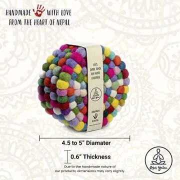 Wool Coasters for Drinks Absorbent - Set of 4 Round Felt Coaster Pads - Multicolor, Handmade, Scratch Free, Thick & Durable Felt Coasters - Home & Kitchen Decor Round Ball Coasters Gift Set