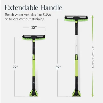 Best Choice Products Extendable 4 in 1 Snow Brush and Shovel with Storage Bag