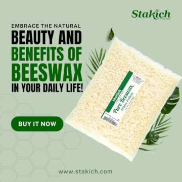 Stakich Pure White Beeswax Pellets, All Natural, Cosmetic Grade, Premium Quality (1 Pound)