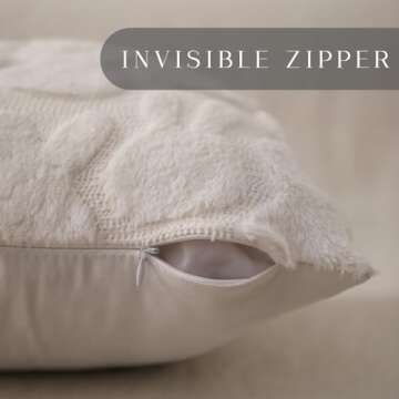 DFXSZ Easter Pillow Covers 18x18 inch Set of 2 Easter Decoration Cream White Rabbit Soft Plush Faux ...