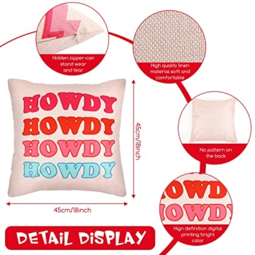 Preppy Leopard Smile Face Throw Pillow Covers 4 Pcs