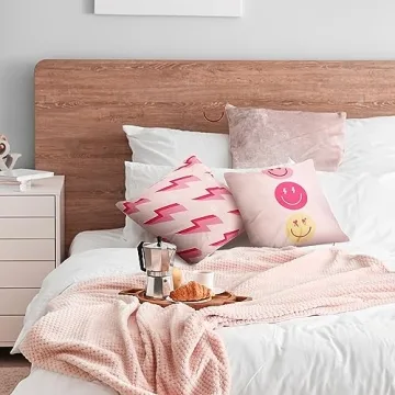 Preppy Leopard Smile Face Throw Pillow Covers 4 Pcs