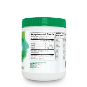 Organika Enhanced Collagen Peptides Protein Powder for Healthy Hair, Skin, Nails, Joints - Hydrolyze...