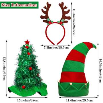 Aneco 3 Pack Christmas Hats Xmas Holiday Party Costume Hats Novelty Christmas Santa Hat Elf Hat Funn...