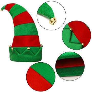 Aneco 3 Pack Christmas Hats Xmas Holiday Party Costume Hats Novelty Christmas Santa Hat Elf Hat Funny Hats