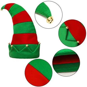 Aneco 3 Pack Christmas Hats Xmas Holiday Party Costume Hats Novelty Christmas Santa Hat Elf Hat Funny Hats