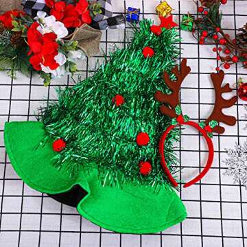 Aneco 3 Pack Christmas Hats Xmas Holiday Party Costume Hats Novelty Christmas Santa Hat Elf Hat Funny Hats