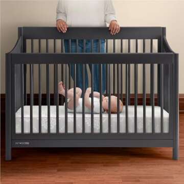 Beautyrest Beginnings Black Brilliant Sun 2-Stage Premium Crib and Toddler Mattress with Plant-Based...