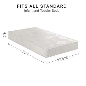 Beautyrest Beginnings Black Brilliant Sun 2-Stage Premium Crib and Toddler Mattress with Plant-Based Soy Foam and Gel Memory Foam