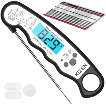KIZEN Instant Read Meat Thermometer Digital - Food Thermometer for Cooking, Grill, Oven, BBQ - Water...