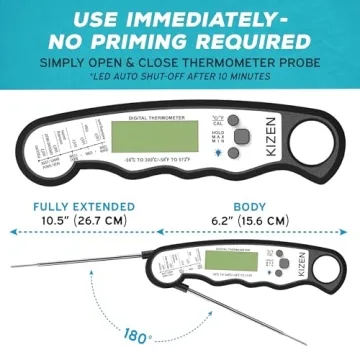 KIZEN Digital Meat Thermometer - Fast & Waterproof Cooking Tool