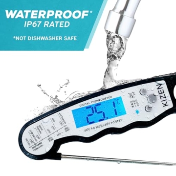 KIZEN Digital Meat Thermometer - Fast & Waterproof Cooking Tool