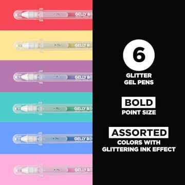 SAKURA Gelly Roll Stardust Galaxy Glitter Gel Pens - Bold Point Ink Pen for Lettering, Drawing, Invi...