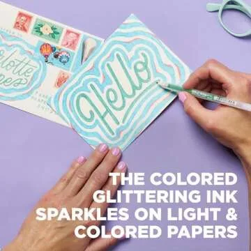 SAKURA Gelly Roll Stardust Galaxy Glitter Gel Pens - Bold Point Ink Pen for Lettering, Drawing, Invitations, & Stationery - Assorted Colored Ink - Bold Line - 6 Pack