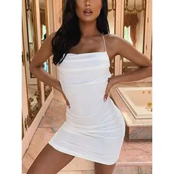 Vibrant Eliacher Backless Dress - Spaghetti Strap Mini Style