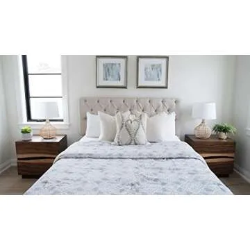 KOUBOO Luhu Cane Rib Bulb Table Lamp – Boho Lamp for Bedroom, Living Room & Office – Modern Nightstand Lamp, Desk Lamp, Ambient Lighting, Natural with White Shade