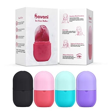 Ice Roller For Face and Eye, Ice Facial Roller Massage Shrink Pore Skin Care Tools, Reusable Ice Stick Remove Dark Circle, Ice Face Mold Sphere Face Ice Cubes for Brighten Lubricate Fine Lines Black