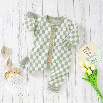 SAYOO Unisex Knitted Baby Jumpsuit for All Seasons