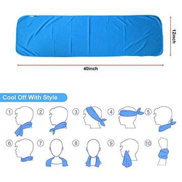 Sukeen 4 Pack Cooling Towel (40"x12"), Ice Towel, Soft Breathable Chilly Microfiber Towel for Yoga, Sport, Running, Gym, Workout, Camping, Fitness, More Activities