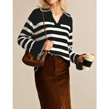 Fall Fashion 2024 Women's Striped Sweater - Stylish Comfort