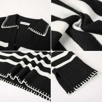 Fall Fashion 2024 Women's Striped Sweater - Stylish Comfort