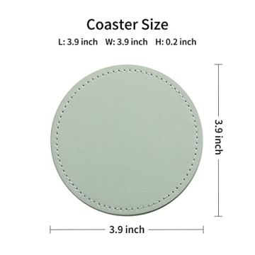 Stylish PU Leather Drink Coasters Set with Holder - CASEGRACE