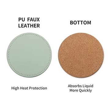 Stylish PU Leather Drink Coasters Set with Holder - CASEGRACE