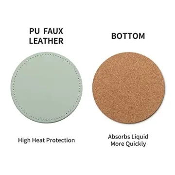 Stylish PU Leather Drink Coasters Set with Holder - CASEGRACE