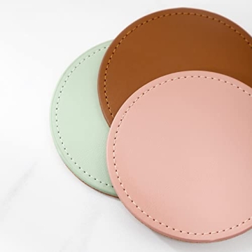 Stylish PU Leather Drink Coasters Set with Holder - CASEGRACE