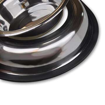 Van Ness Double Dish Dog Bowl 64 Oz No-Tip Stainless Steel