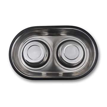 Van Ness Double Dish Dog Bowl 64 Oz No-Tip Stainless Steel