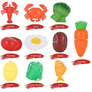 Jogotoll Kitchen Pretend Play Accessories Toys with Stainless Steel Cookware Pots and Pans Set, Cook...