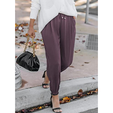 EVALESS Women’s Trendy Summer Casual Pants with Pockets