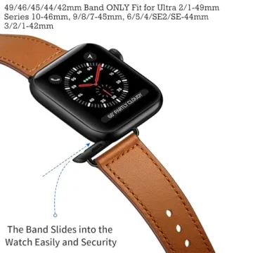 KYISGOS Genuine Leather Band for Apple Watch Ultra & SE