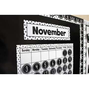 Teacher Created Resources Black Painted Dots on White Straight Rolled Border Trim (TCR8910)