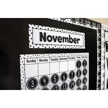 Teacher Created Resources Black Painted Dots on White Straight Rolled Border Trim (TCR8910)