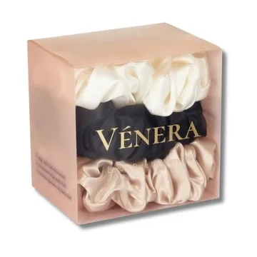Vénera 100% Pure 22 Momme Mulberry Silk Scrunchies -Frizz&Breakage Prevention-Hair Care Ponytail Ho...