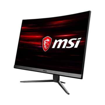 MSI Full HD Non-Glare 1ms 1920 x 1080 144Hz Refresh Rate USB/DP/HDMI Smart Headset Hanger Free Sync 24”Gaming Curved Monitor (Optix MAG241C) - Black