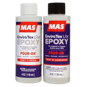 Environmental Technology EnviroTex Lite Pour-On High Gloss Finish [8 oz Kit] Crystal Clear Epoxy Coa...